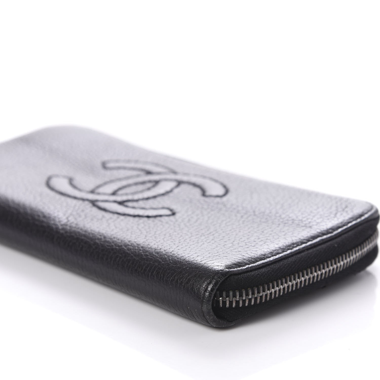 Chanel Calfskin Large Timeless Zip Around Wallet Black 5 of 11