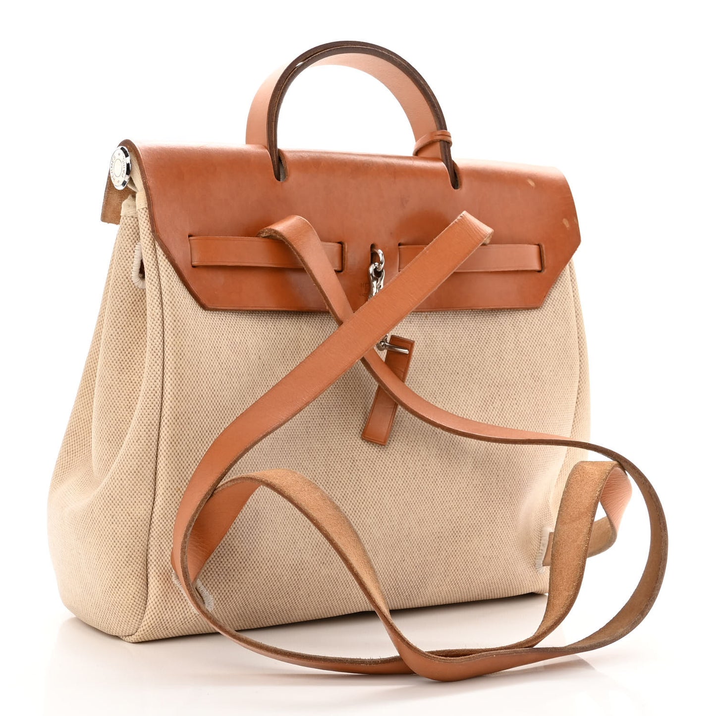 Toile Vache Calfskin Herbag 30 PM Backpack Natural