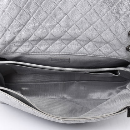 Chanel Metallic Calfskin Quilted XXL Travel Flap Bag Silver 4 of 4