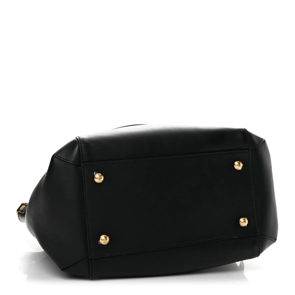 Fendi Vitello Grace King Karligraphy Chain Bucket Bag Black Bisquit 3 of 13
