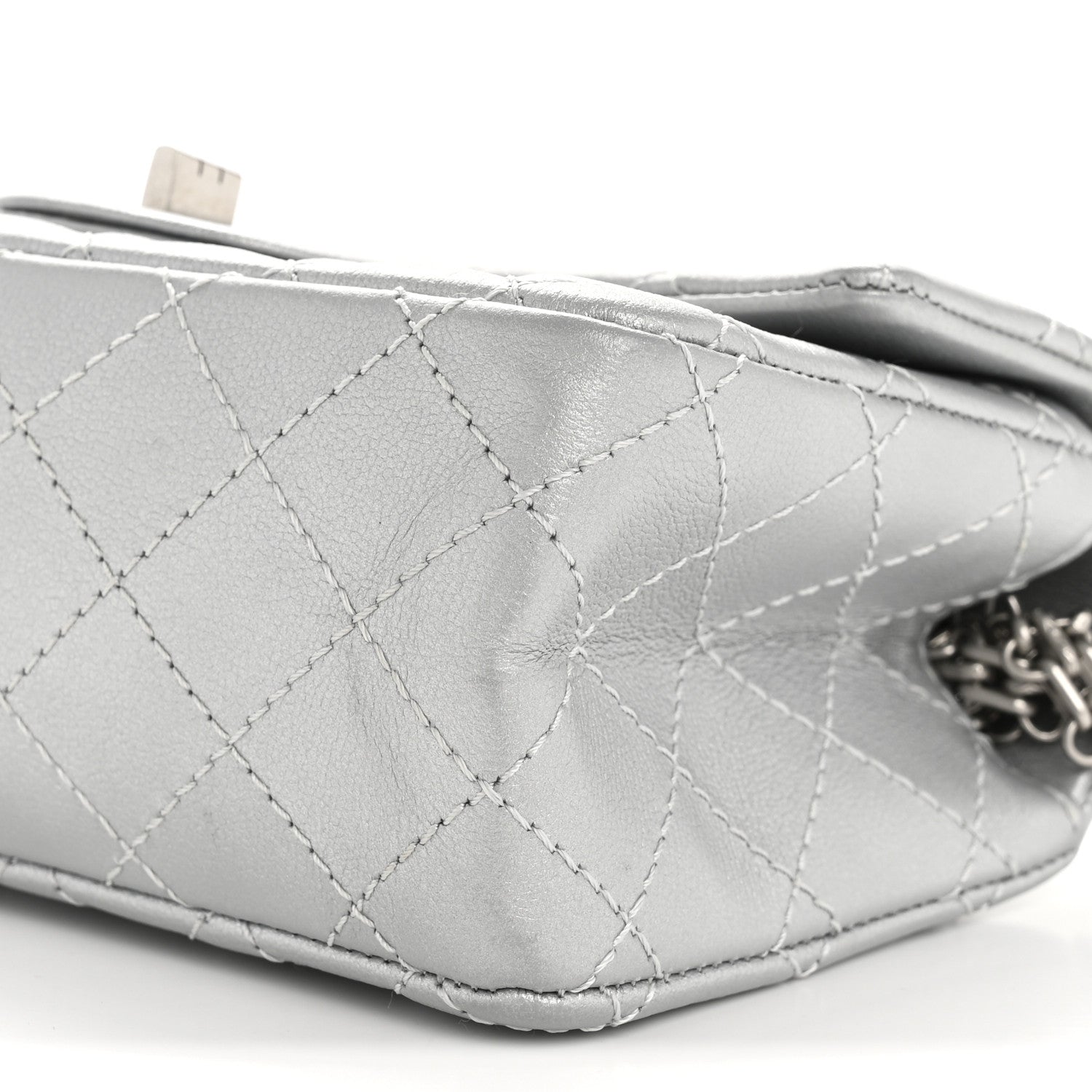 Chanel Metallic Grained Calfskin Quilted 2.55 Reissue Mini Flap Argent 10 of 11