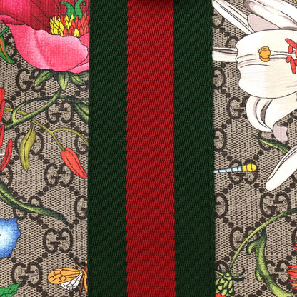 Gucci GG Supreme Monogram Flora Web Large Ophidia Tote Red 8 of 15