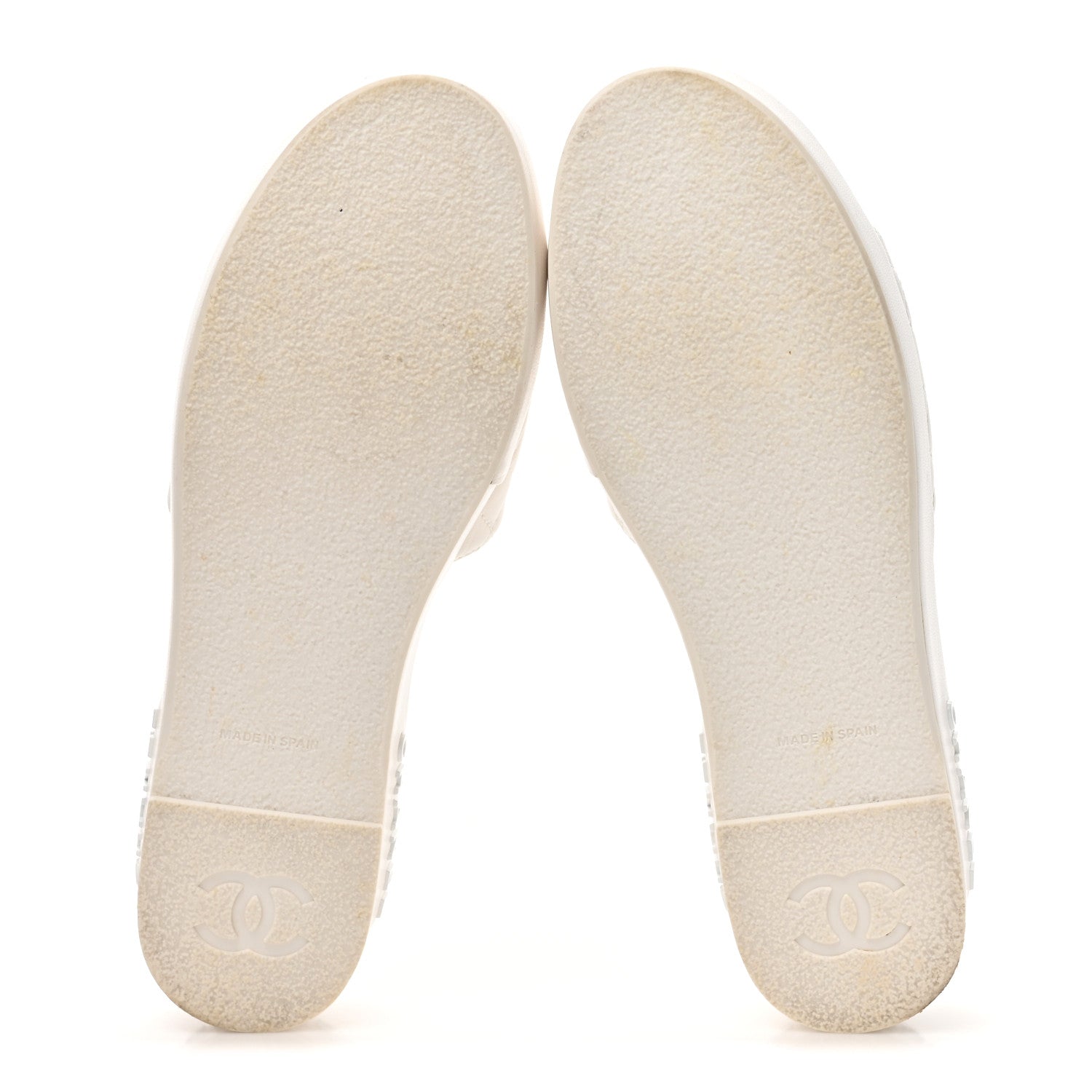 Chanel Lambskin Quilted CC Espadrille Slip On Sandals 41 White 6 of 14