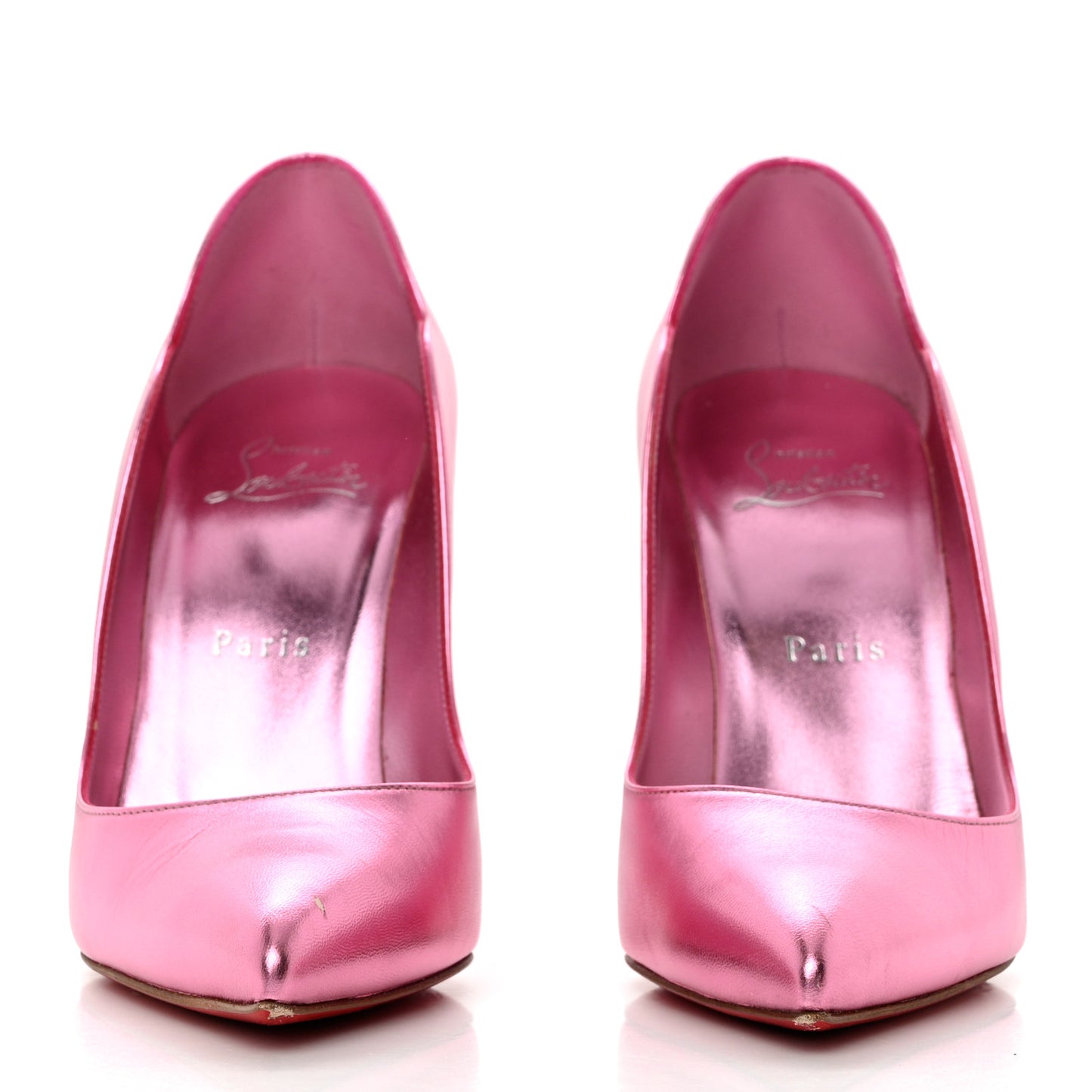 Metallic Patent Hot Chick 100 Pumps 37.5 Pink