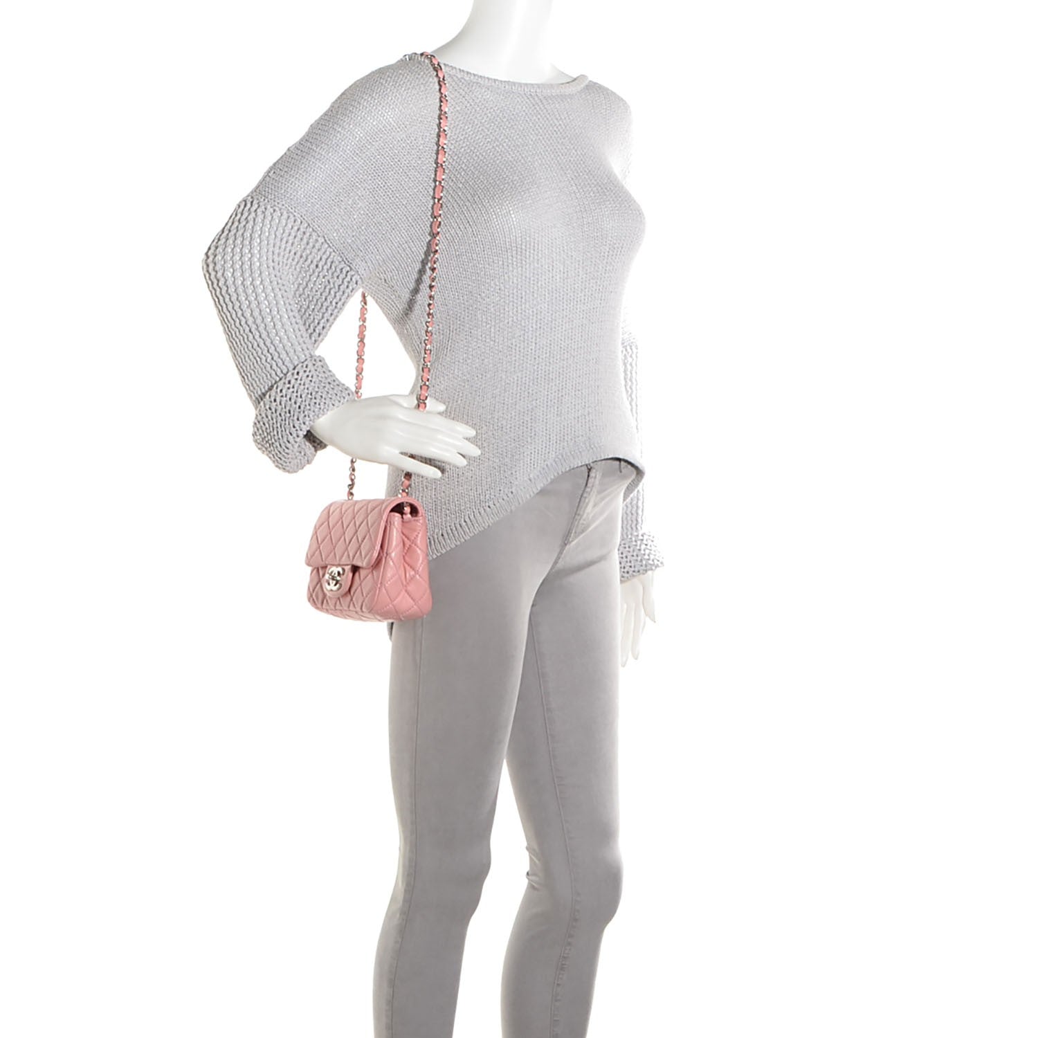 Chanel Lambskin Quilted Mini Square Flap Light Pink 2 of 8