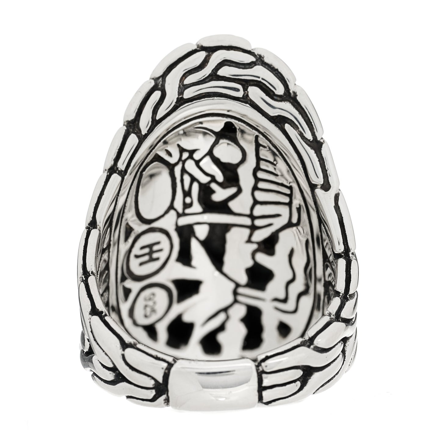 Sterling Silver Palu Hammered Saddle Ring 54 7