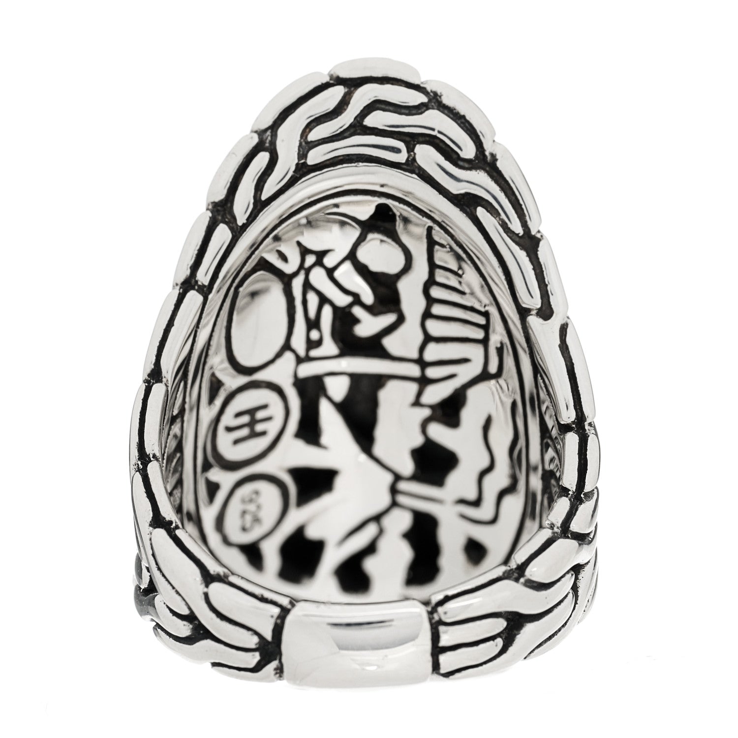 John Hardy Sterling Silver Palu Hammered Saddle Ring 54 7 3 of 4