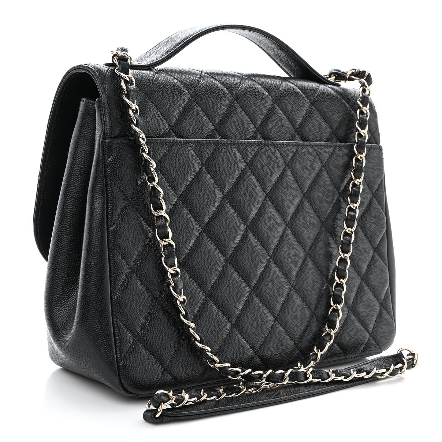 Caviar Quilted Large Business Affinity Flap Black