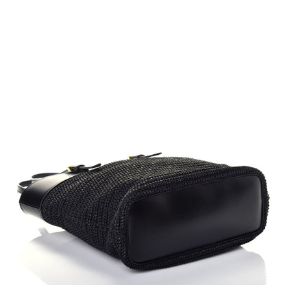 Saint Laurent Calfskin Raffia Mini Tote Black 4 of 8