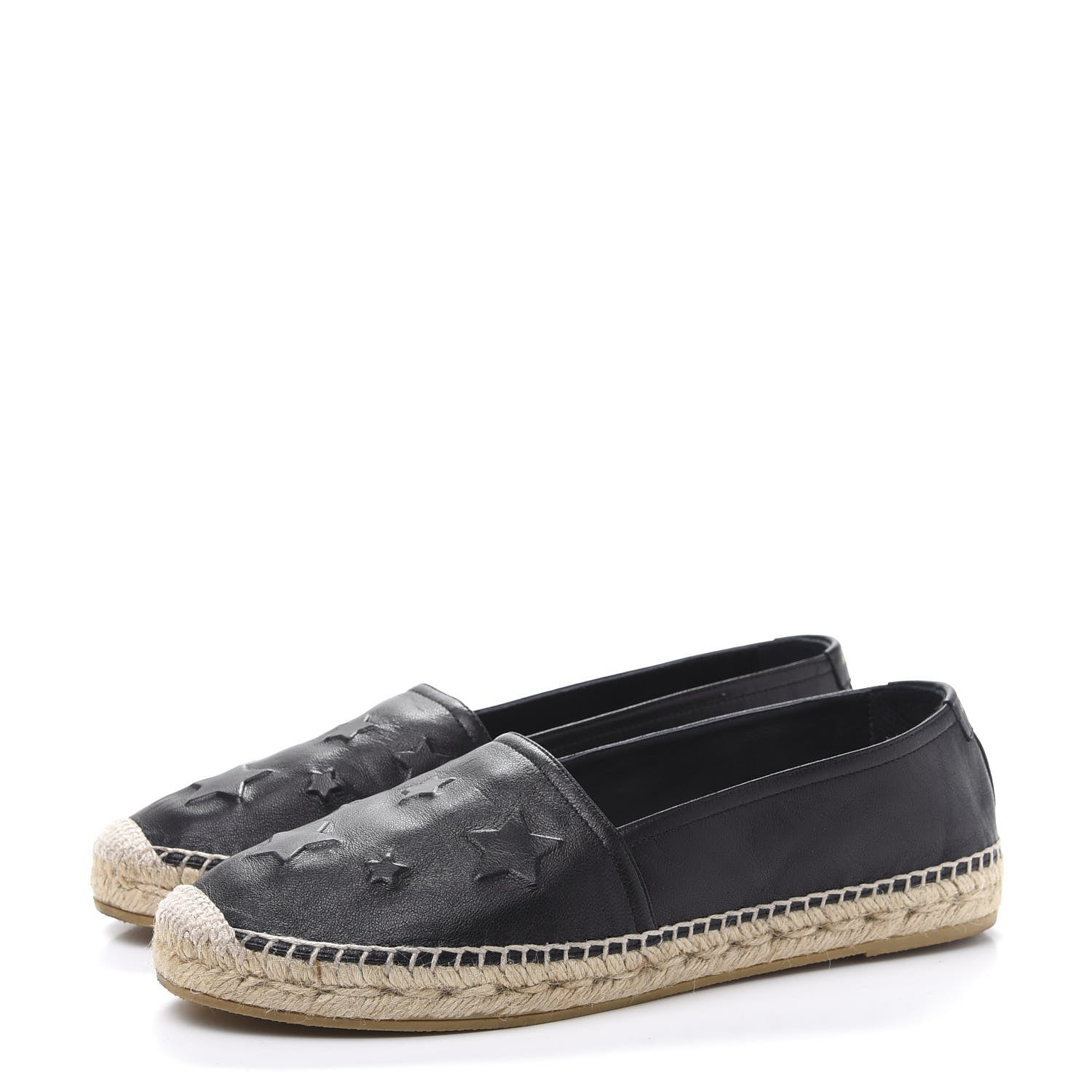 Saint Laurent Nappa Embossed Stars Espadrilles 39 Black 3 of 10