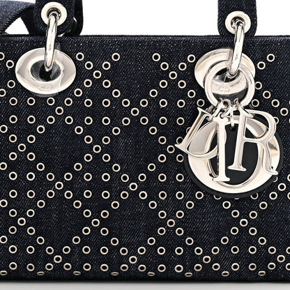 Christian Dior Denim Eyelet Lady D-Joy Blue 7 of 9