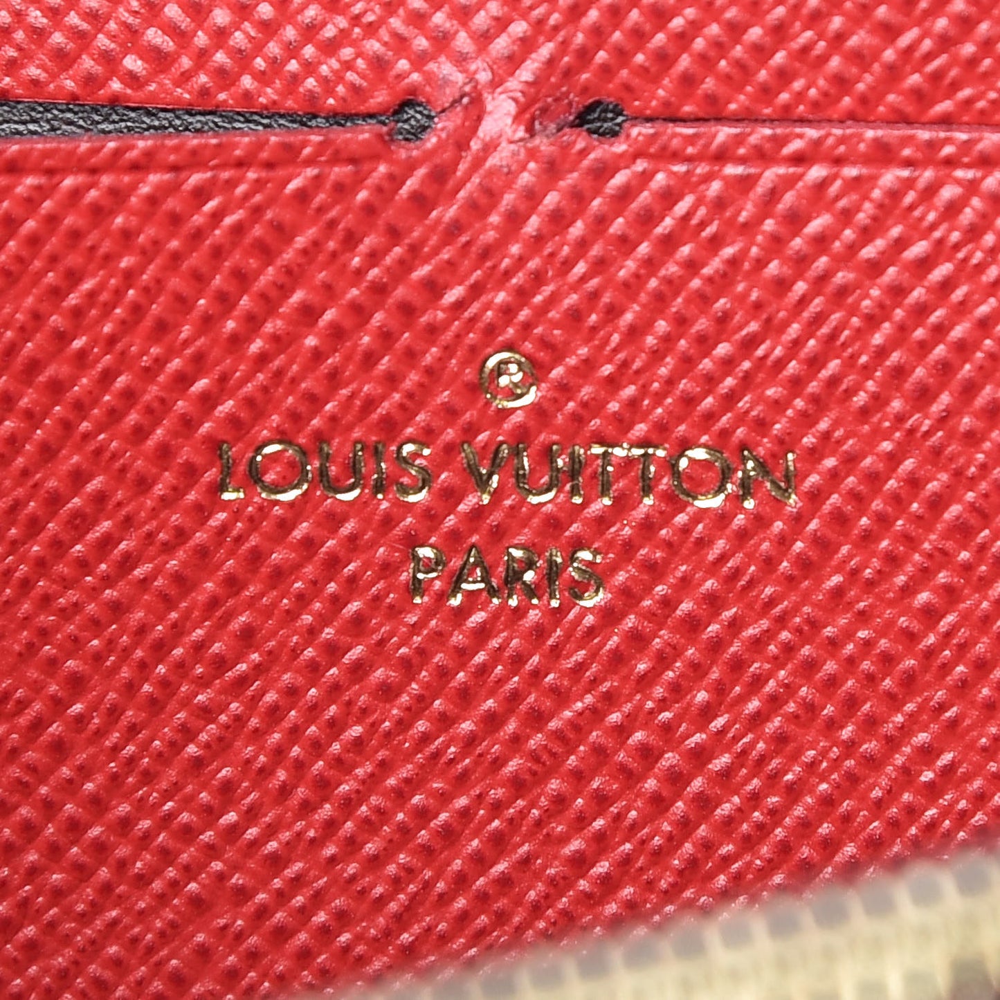 Damier Ebene Clemence Wallet Cherry
