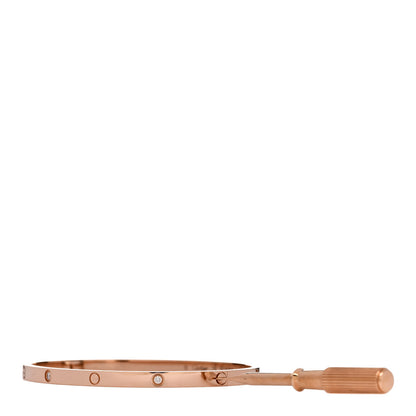 Cartier 18K Pink Gold 6 Diamond Small LOVE Bracelet 18 4 of 7