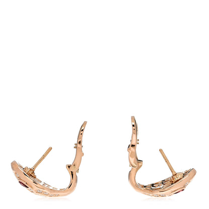 Bulgari 18K Rose Gold Diamond Tourmaline Serpenti Seduttori Earrings 3 of 6