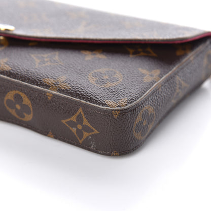 Louis Vuitton Monogram Pochette Felicie Chain Wallet Fuchsia 6 of 17