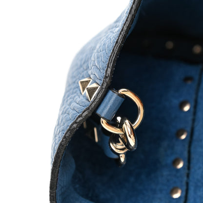 Valentino Garavani Pebbled Calfskin Medium Rockstud Tote Indaco 11 of 11
