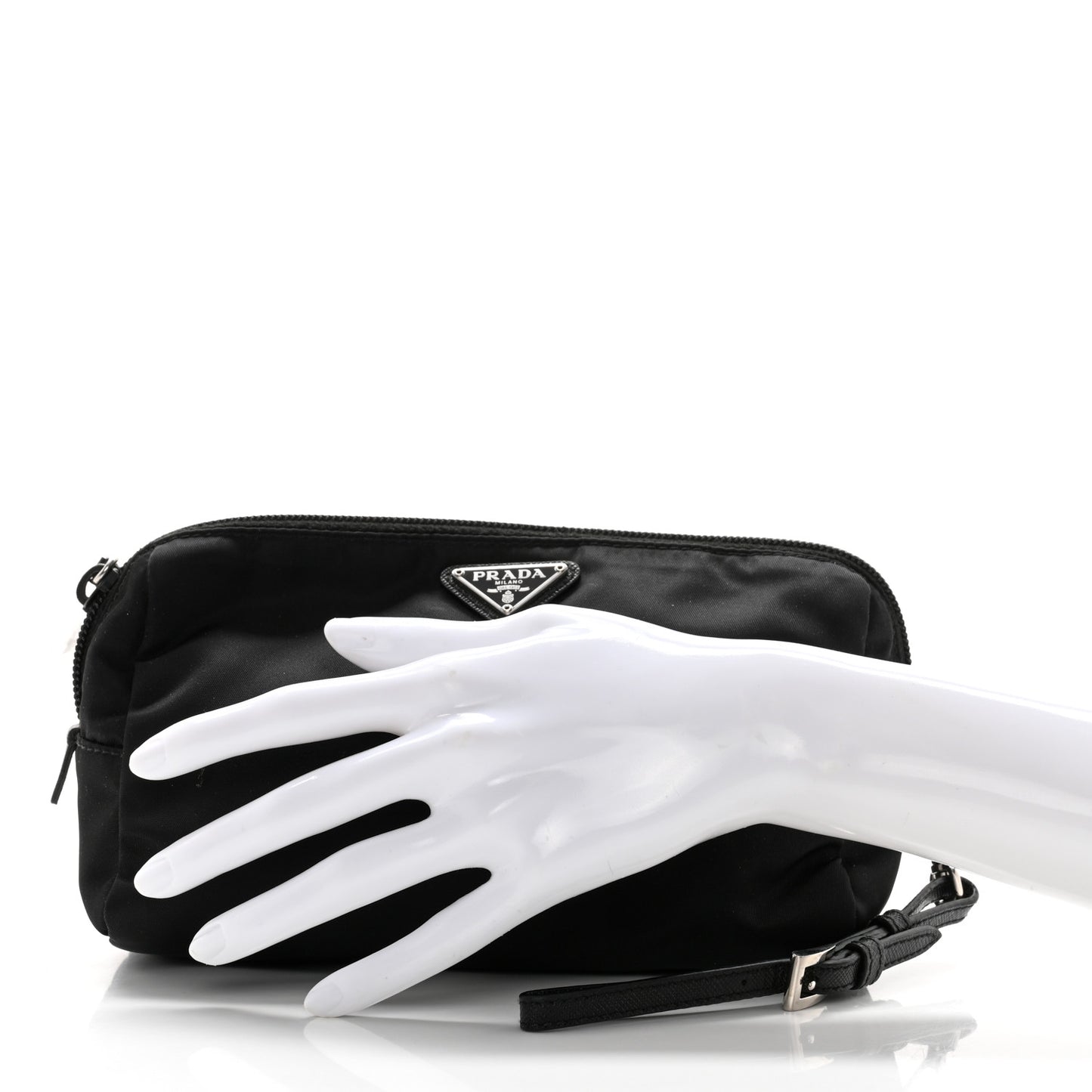 Tessuto Nylon Saffiano Wristlet Black