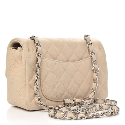 Chanel Iridescent Caviar Quilted Mini Rectangular Flap Light Beige 3 of 12