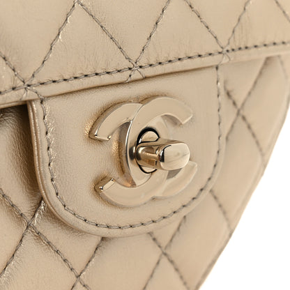 Chanel Metallic Lambskin Quilted CC In Love Heart Bag Gold 11 of 12