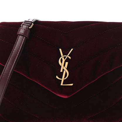 Saint Laurent Velvet Y Quilted Monogram Toy Loulou Chain Satchel Light Burgundy 10 of 11