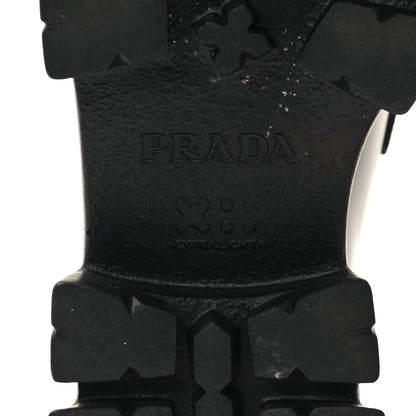 Prada Spazzolato Rois Metal Triangle Logo Monolith 55mm Loafers 35 Black 7 of 9