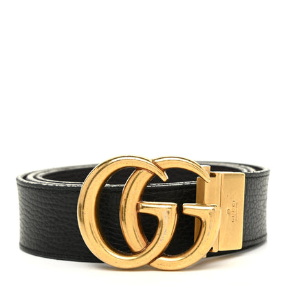 Gucci Calfskin Double G Reversible 37mm Belt 95 38 Black Cocoa 1 of 8