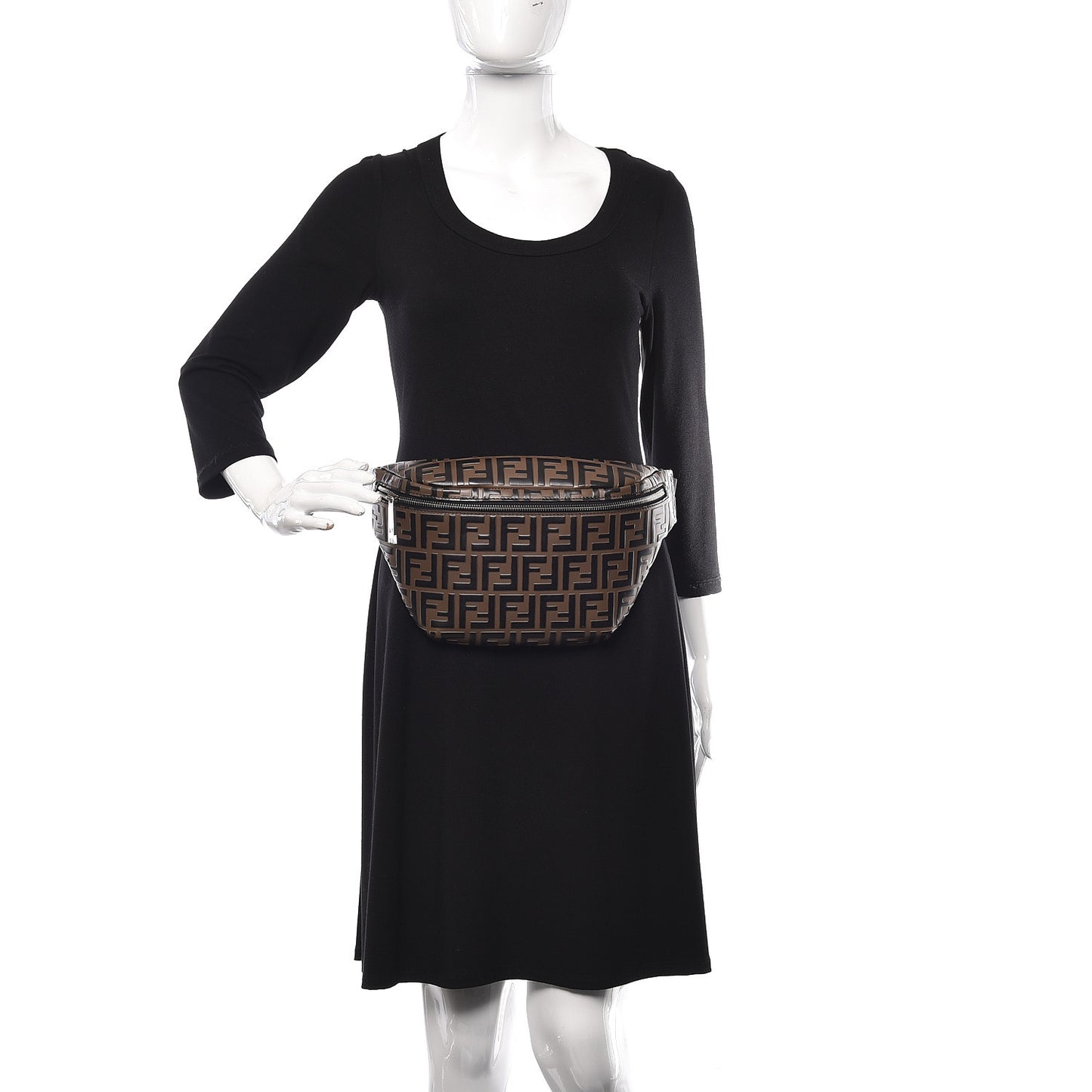 Vitello Century Bi-Color FF 1974 Embossed Belt Bag Maya Black