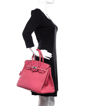 Hermes Ostrich Birkin 35 Fuchsia 2 of 36