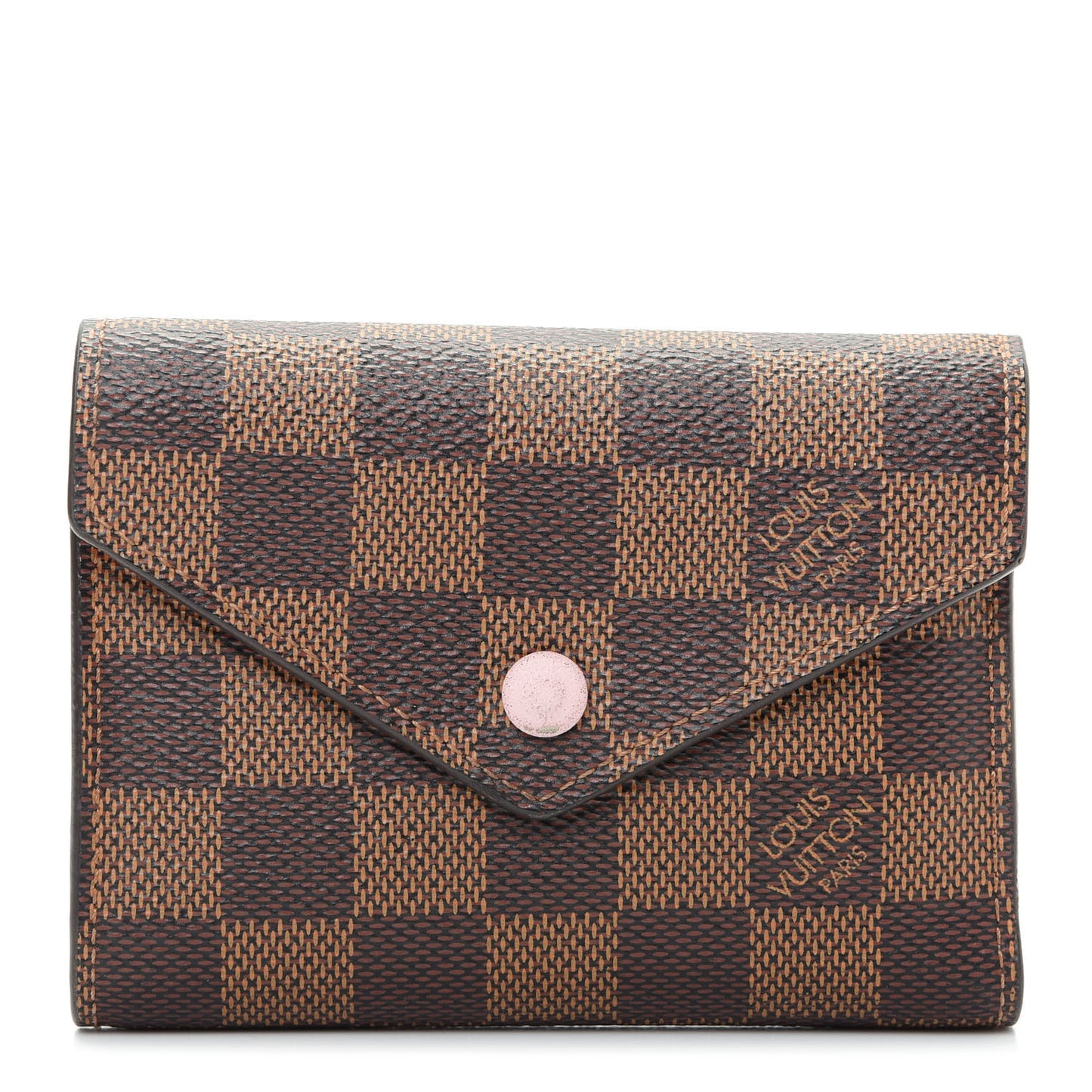 Damier Ebene Victorine Wallet Rose Ballerine
