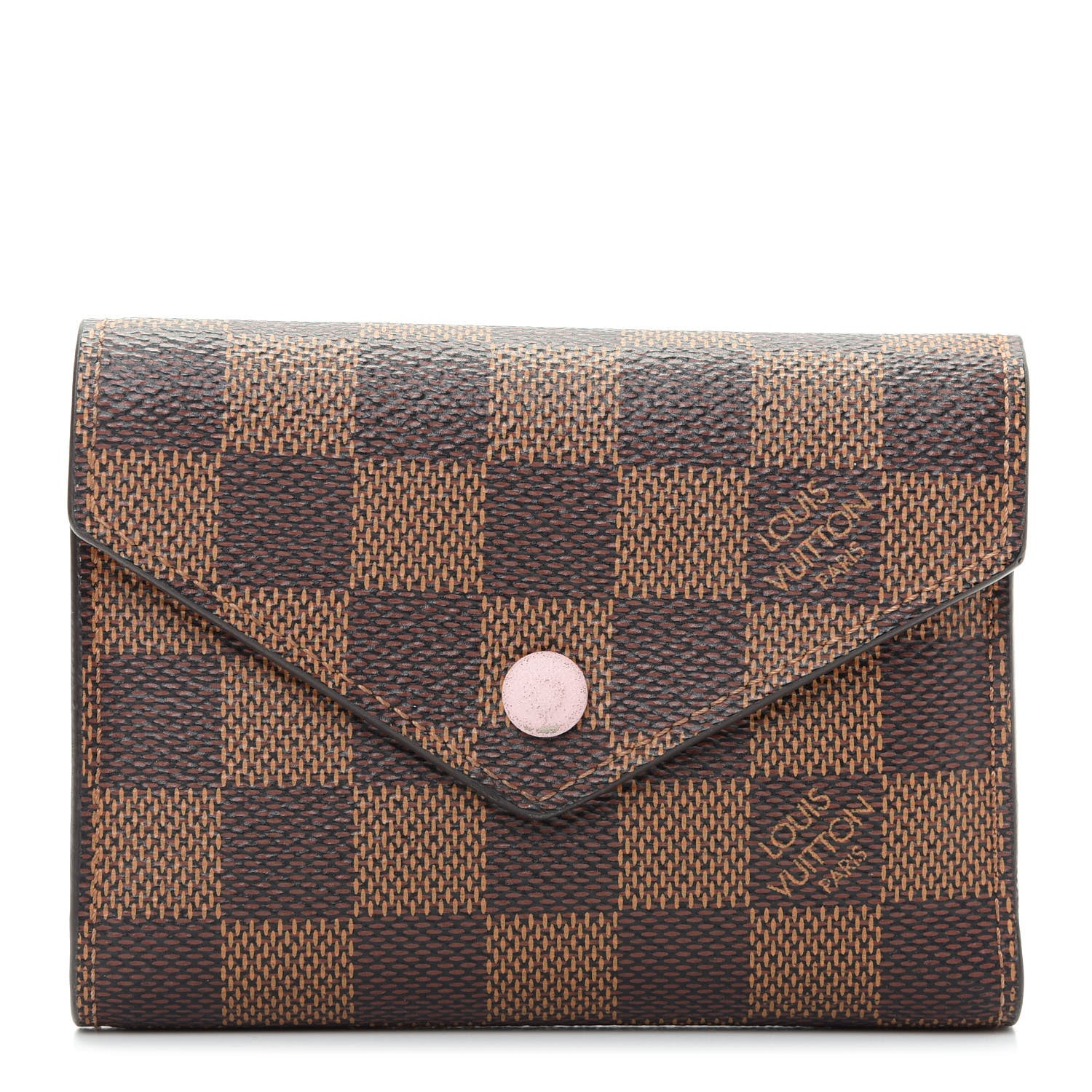 Louis Vuitton Damier Ebene Victorine Wallet Rose Ballerine 1 of 7