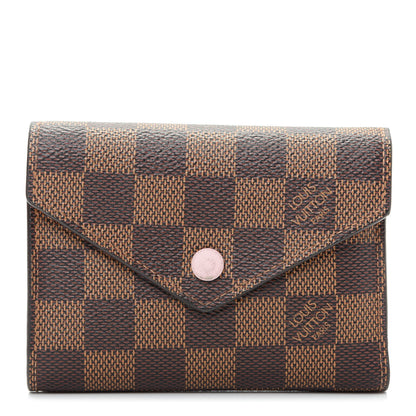 Louis Vuitton Damier Ebene Victorine Wallet Rose Ballerine 1 of 7