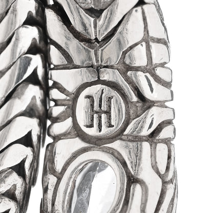 John Hardy Sterling Silver White Topaz Classic Chain Coil Ring 52 6 4 of 5