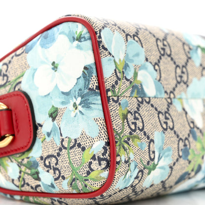 Gucci GG Supreme Monogram Blooms Mini Boston Navy Blue Hibiscus 10 of 11
