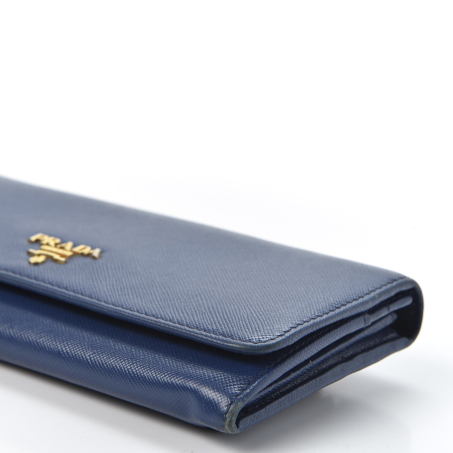 Prada Saffiano Metal Continental Flap Wallet Bluette 6 of 8
