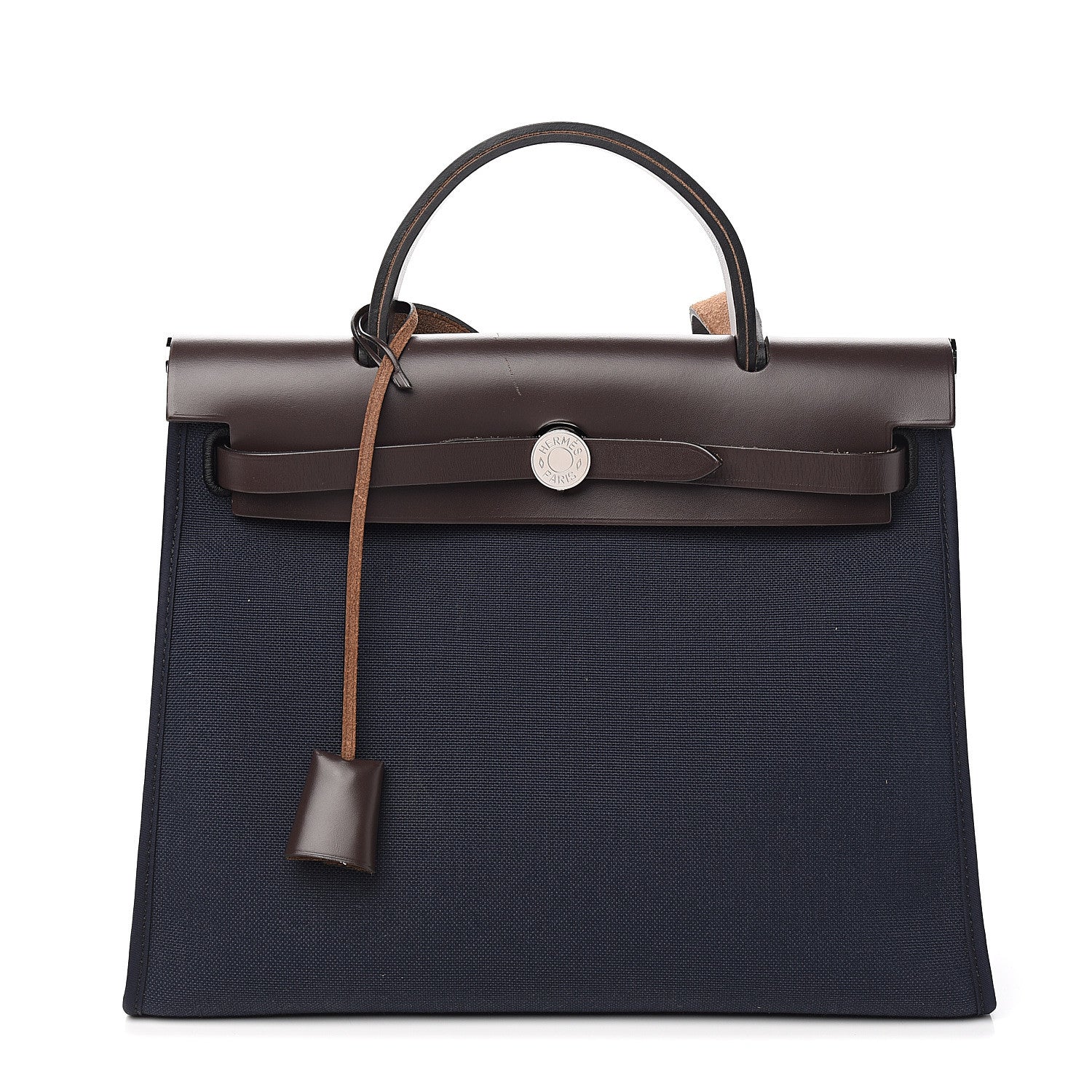 Hermes Vache Hunter Toile Herbag Zip 31 PM Bleu Marine Ebene 2 of 11