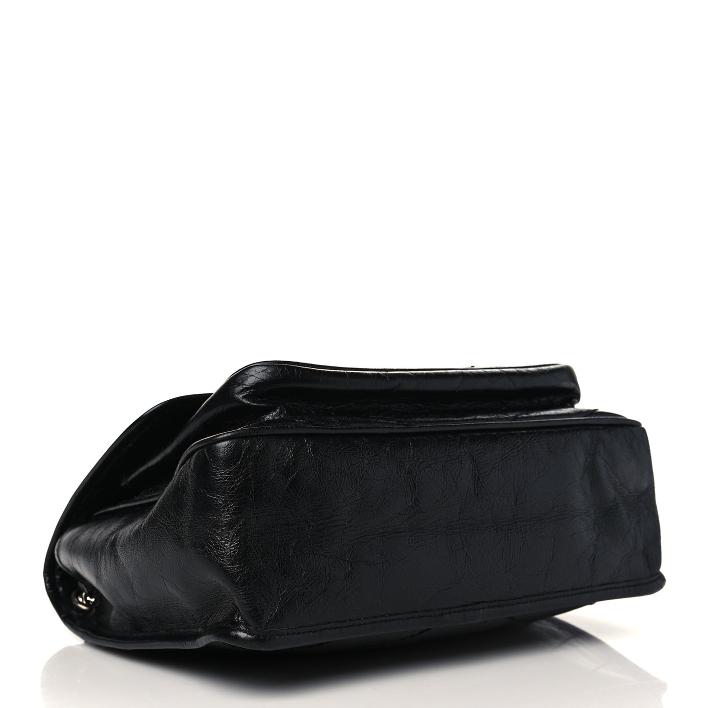 Crinkled Calfskin Matelasse Monogram Medium Niki Chain Satchel Black