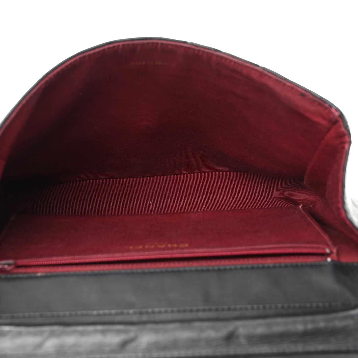 Lambskin Diagonal Quilted Small Single Flap Black