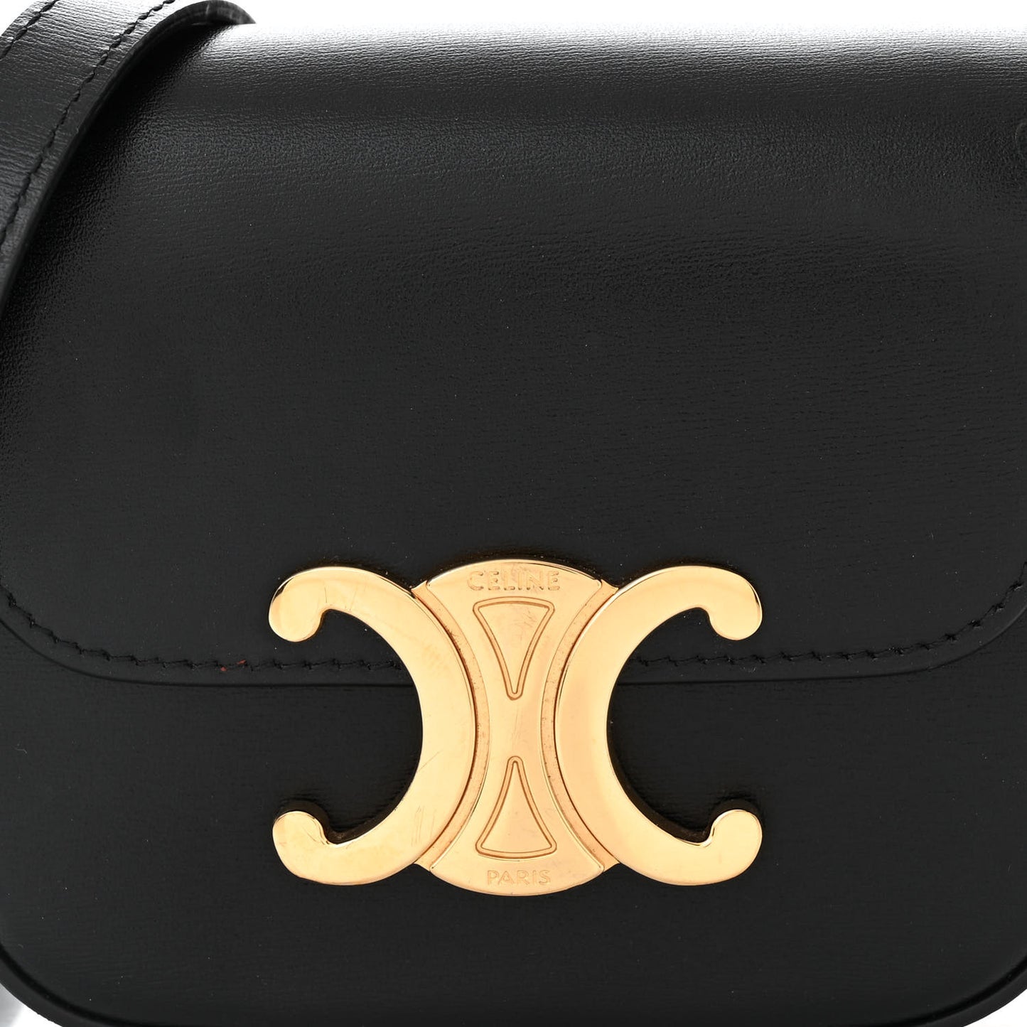 Shiny Calfskin Mini Triomphe Black
