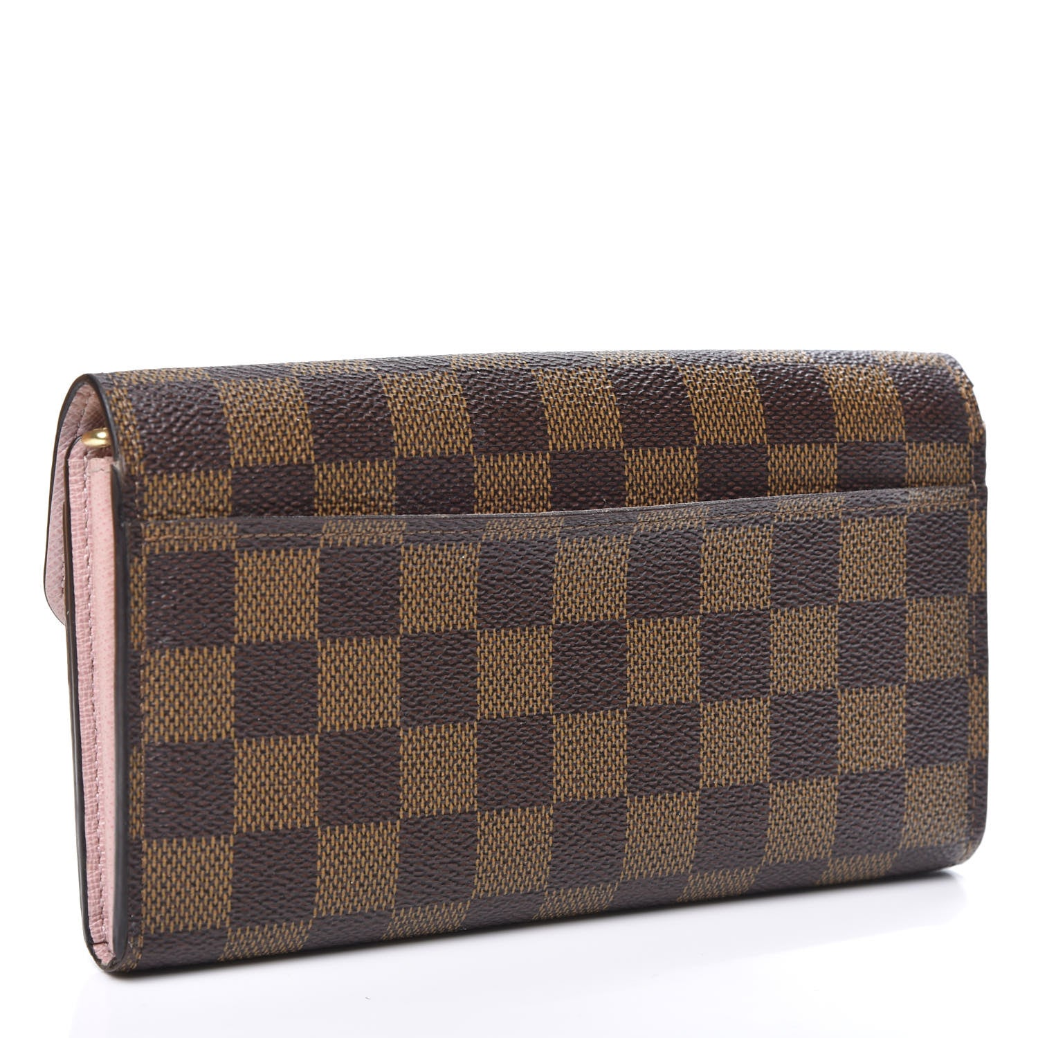 Louis Vuitton Damier Ebene Sarah Wallet NM Rose Ballerine 2 of 12