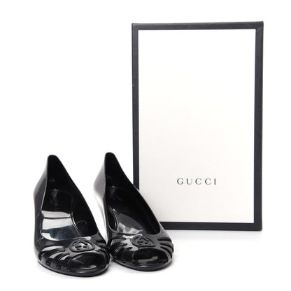 Gucci Rubber Jelly Marola Wedges 39 Black 10 of 10