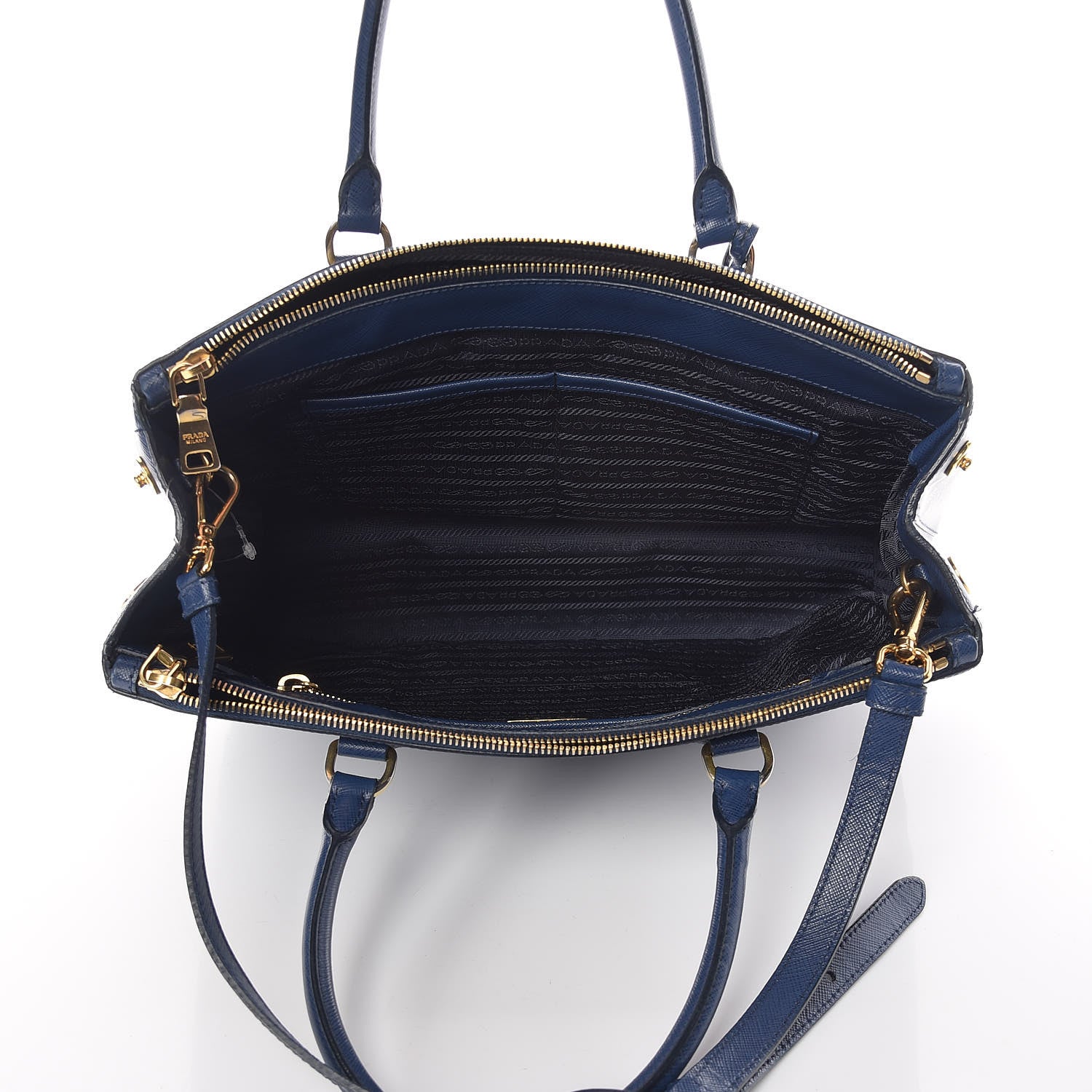 Prada Saffiano Medium Galleria Double Zip Tote Bluette 7 of 17
