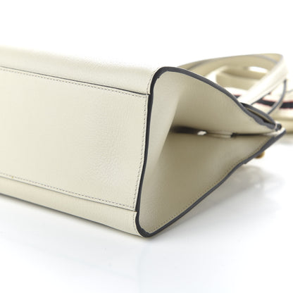 Gucci Grained Calfskin Web Stripe Butterfly Medium Totem Top Handle Bag White 8 of 11
