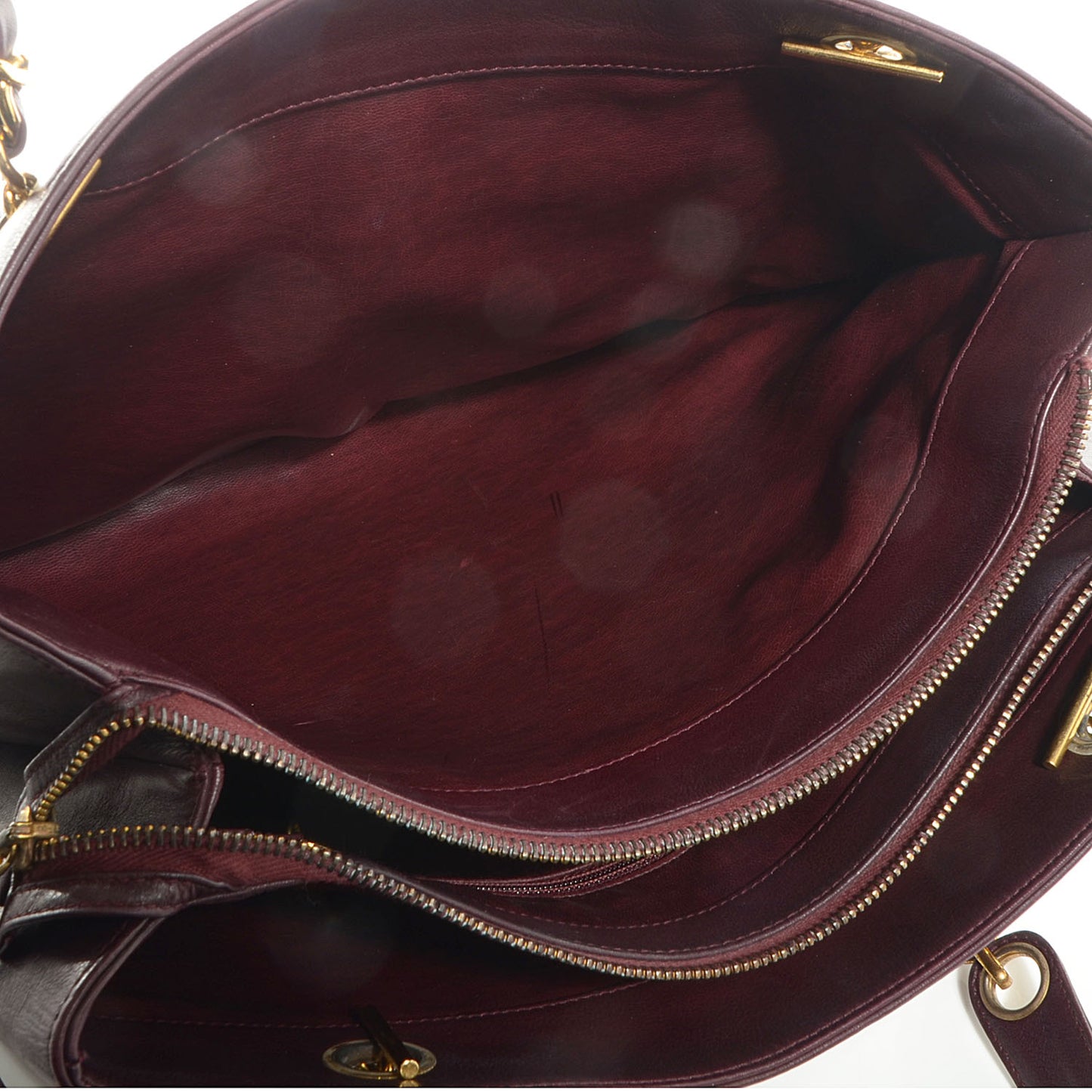 Calfskin Flap Shoulder Bag Bordeaux