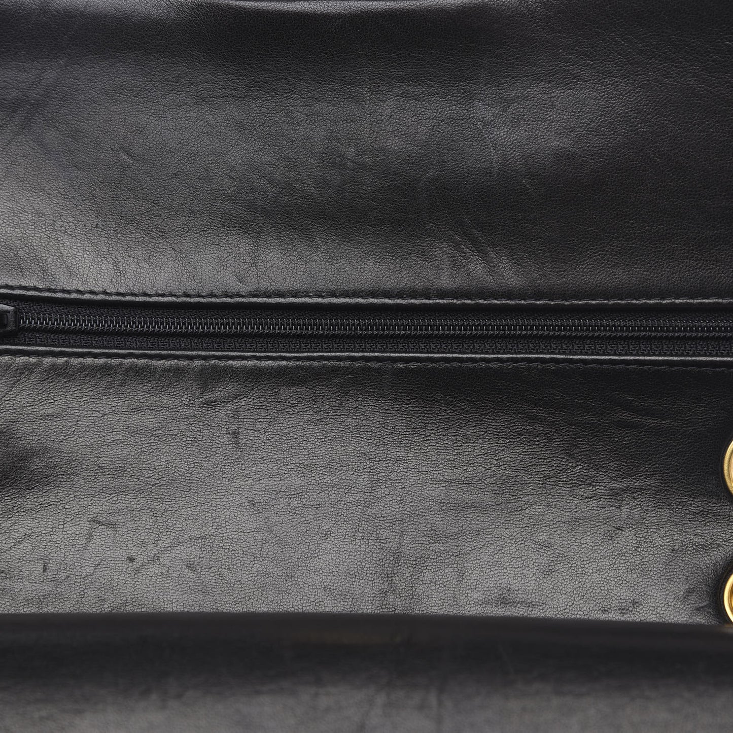 Lambskin Quilted Medium Double Flap Black