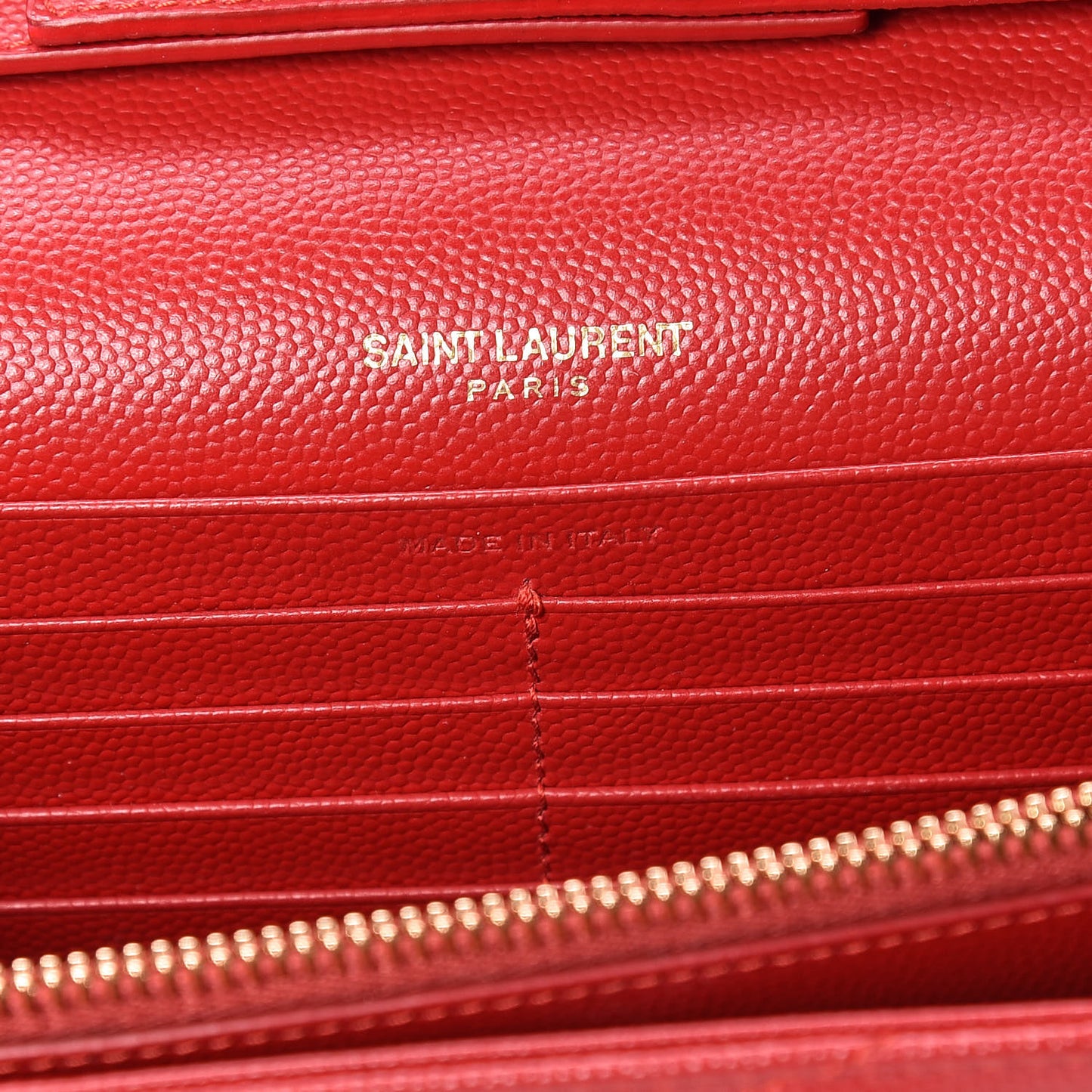 Grain De Poudre Matelasse Chevron Monogram Chain Wallet New Red