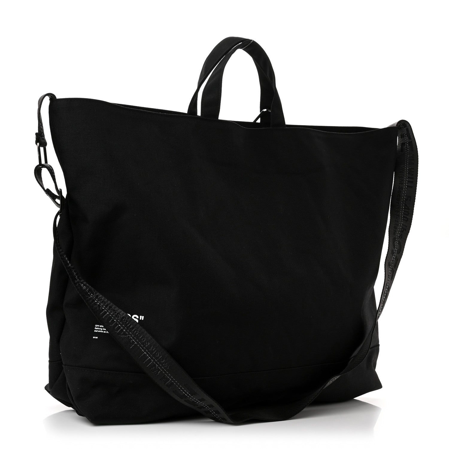 Off-White Canvas Goods Quote Tote Black White 3 of 9