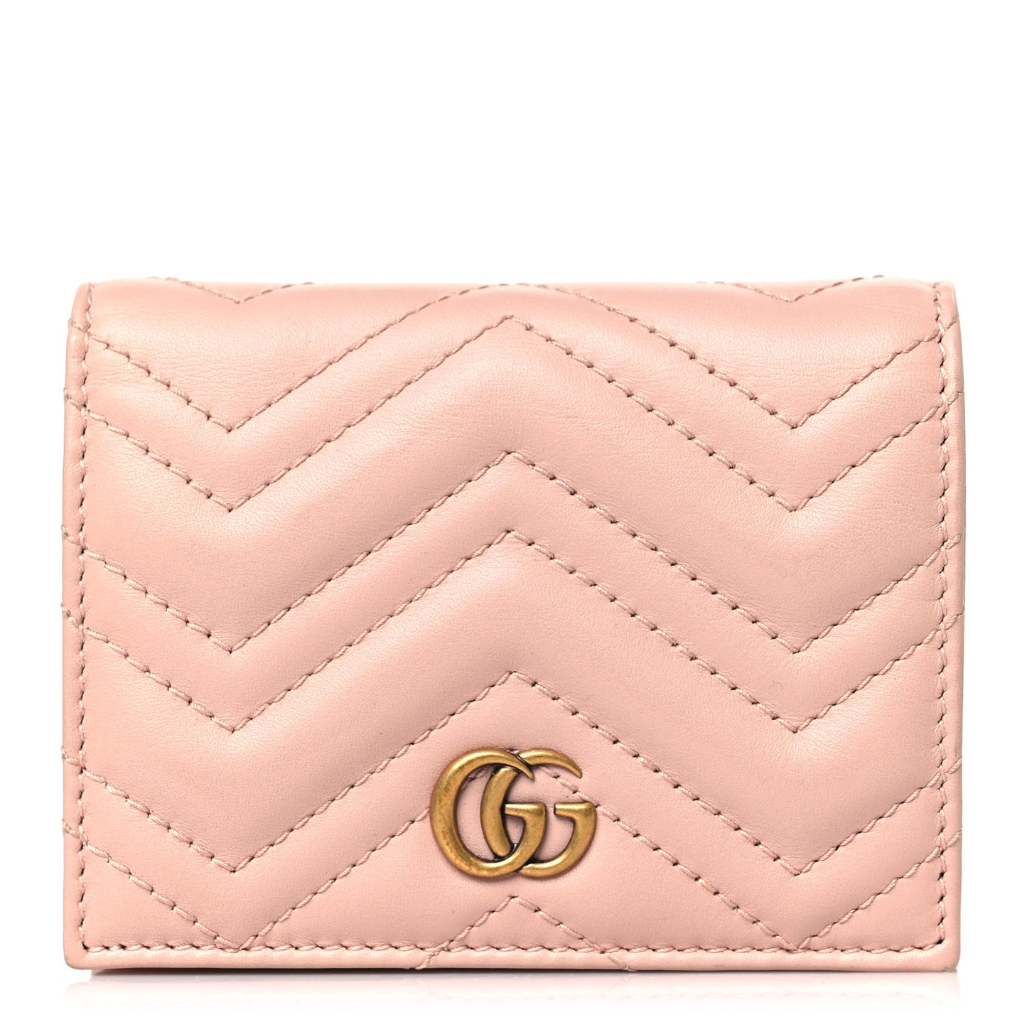 Calfskin Matelasse GG Marmont Card Case Wallet Perfect Pink