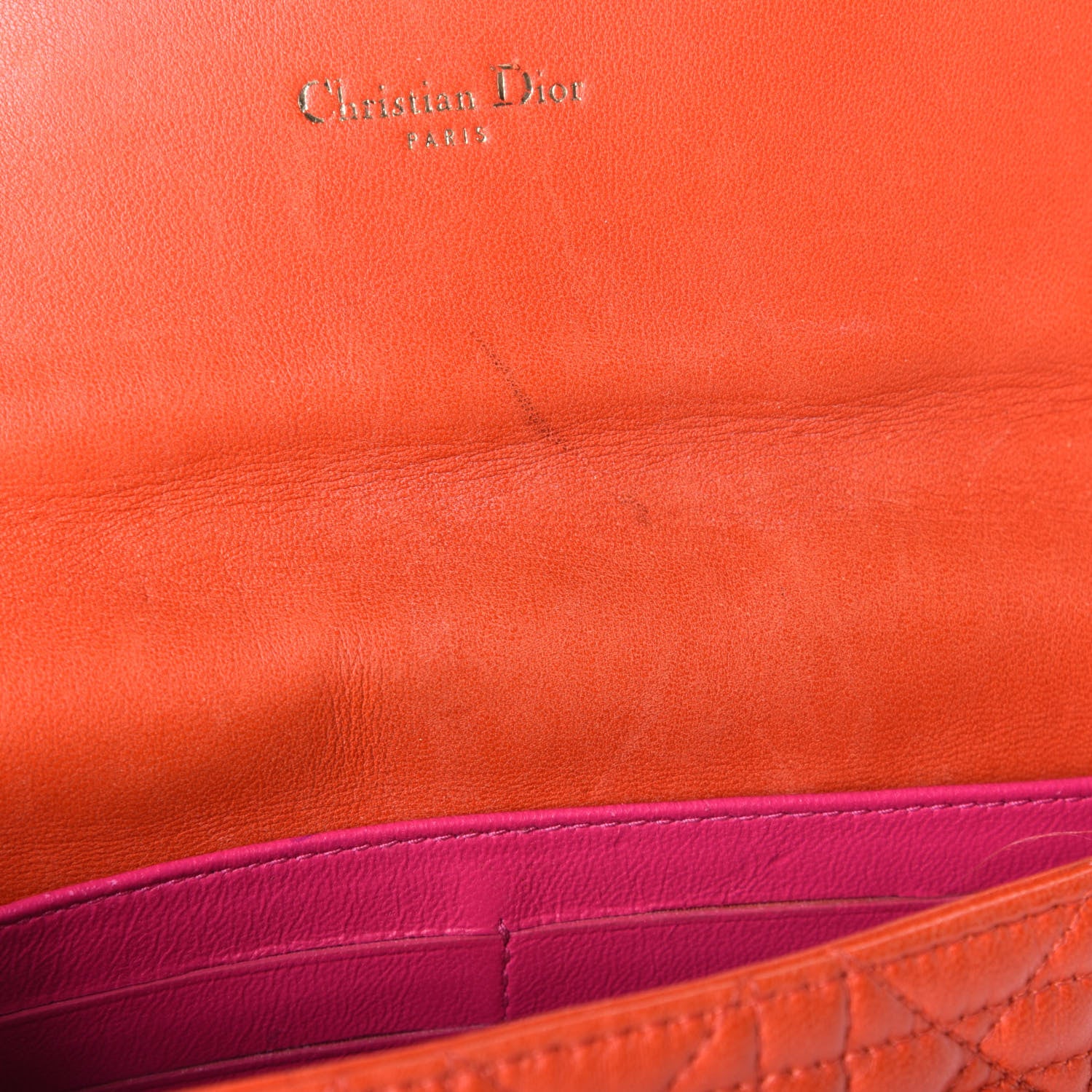Christian Dior Lambskin Cannage Miss Dior Promenade Pouch Vermillion 10 of 10