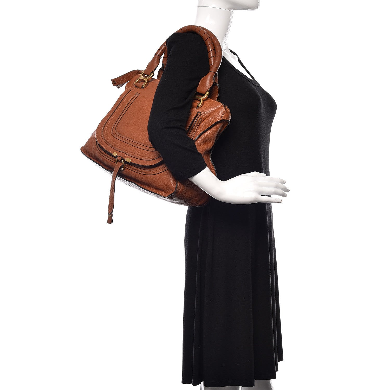 Chloe Calfskin Medium Marcie Satchel Tan 2 of 18