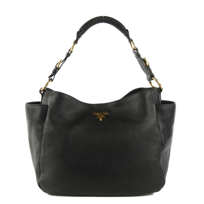 Prada Vitello Daino Side Pocket Hobo Nero Black 1 of 8